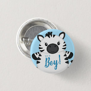 Macaron Rond 2,50 Cm Baby shower Zebra bleu