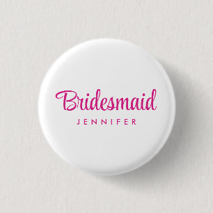 Macaron Rond 2,50 Cm Bachelorette Bridesmaid Nom Mariage Hot Pink