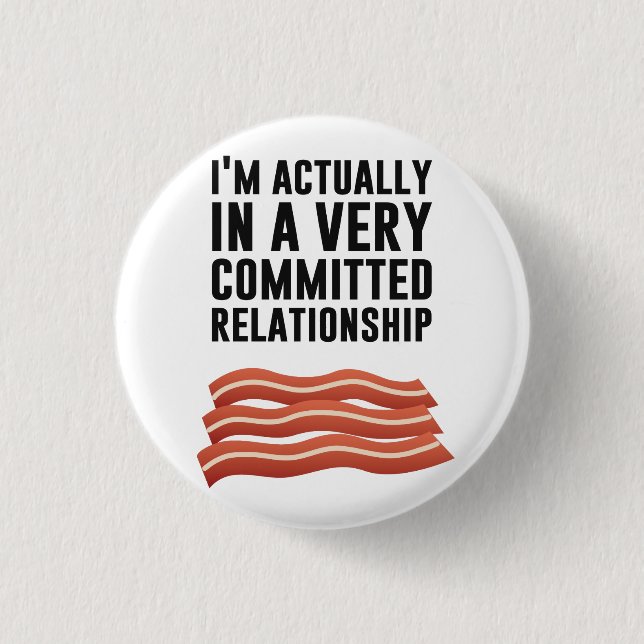 Macaron Rond 2,50 Cm Bacon Love - Une relation sérieuse (Devant)
