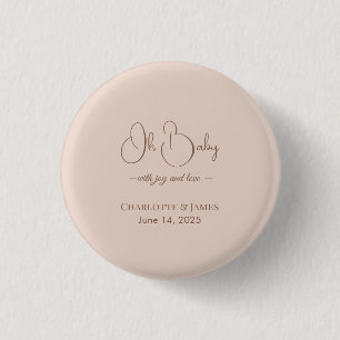 Macaron Rond 2,50 Cm Baignée de bébé minimaliste moderne   Blush Poudre
