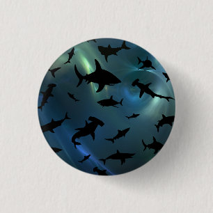 Macaron Rond 2,50 Cm Baleines à mâchoires de requin modernes sous la ga