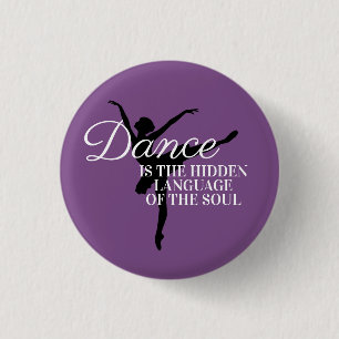 Macaron Rond 2,50 Cm Ballerine Danse Citation Noir Violet