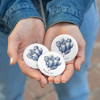 Macaron Rond 2,50 Cm Ballons bleus Delft, personnalisable