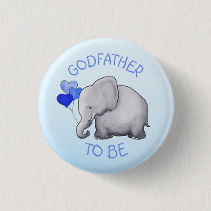 Macaron Rond 2,50 Cm Ballons Bleus Éléphant Baby shower Parrain à de
