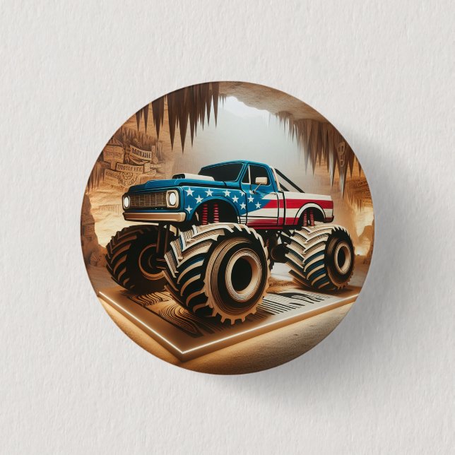 MACARON ROND 2,50 CM BANDE DE CAMION MONSTER (Devant)