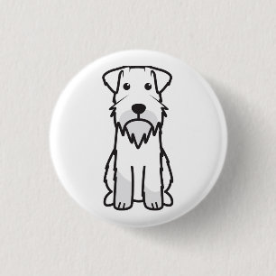 Macaron Rond 2,50 Cm Bande dessinée de chien de Schnauzer miniature