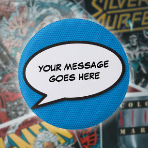Macaron Rond 2,50 Cm Bande dessinée personnalisée Bulles de dialogue Po
