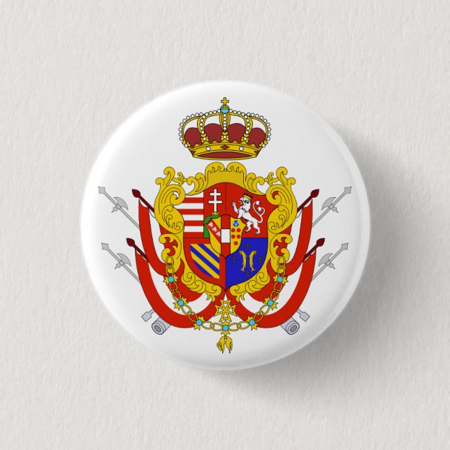 Macaron Rond 2,50 Cm Bannière rouge blanc Grand-Duché de Toscane (Devant)