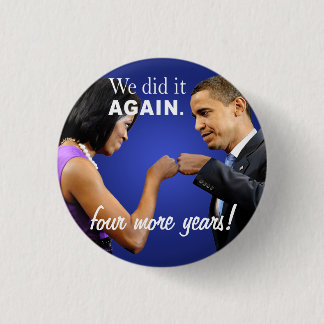 Macaron Rond 2,50 Cm Barack et Michelle Obama victoire coup de poing