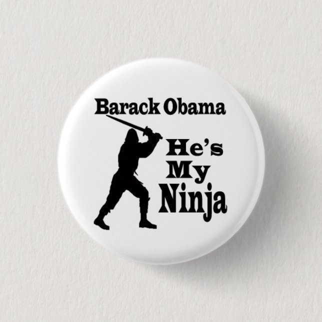 Macaron Rond 2,50 Cm Barack Obama est mon Ninja (Devant)