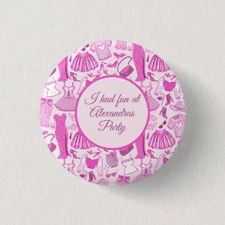 Macaron Rond 2,50 Cm Barbiecore Motif de mode rose et rose chaud