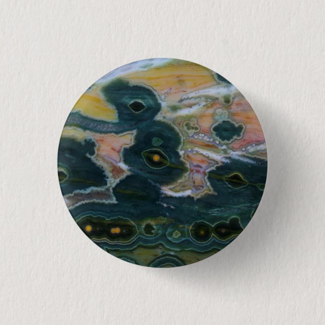 Macaron Rond 2,50 Cm Barrage de Jasper Océanique (Devant)