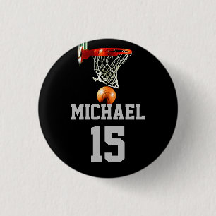 Macaron Rond 2,50 Cm Basket-ball Votre nom