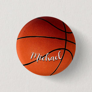 Macaron Rond 2,50 Cm Basket-ball Votre nom Personnalisé