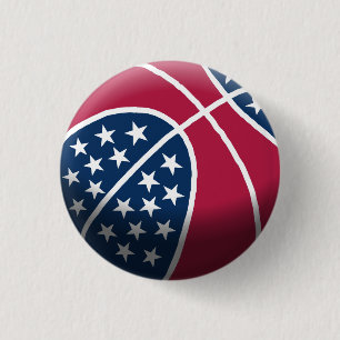 Macaron Rond 2,50 Cm Basketball du 4 juillet