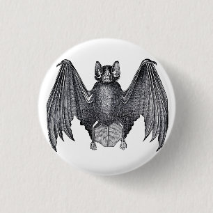 Macaron Rond 2,50 Cm Bat vintage Gothique Punk Bouton Épingle