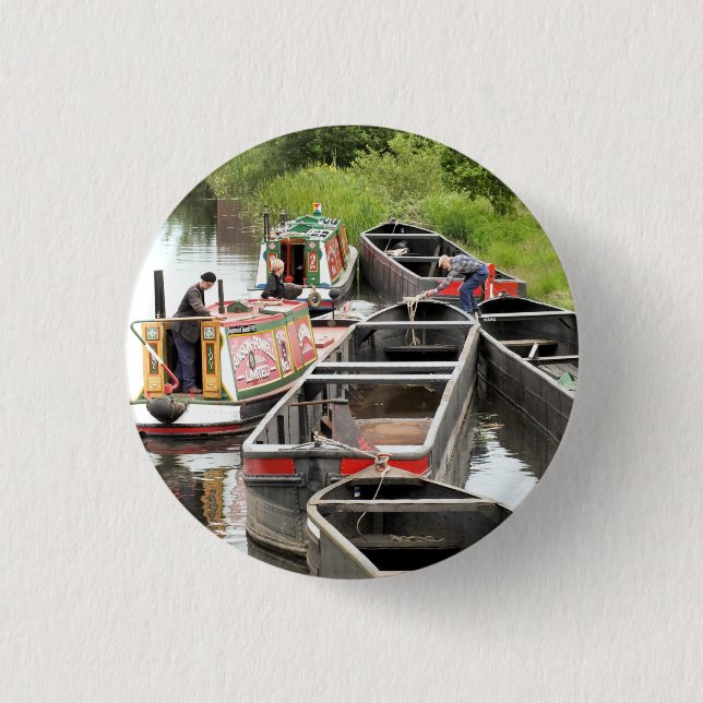 MACARON ROND 2,50 CM BATEAUX SUR LE CANAL (Devant)