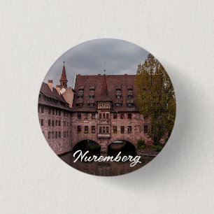 Macaron Rond 2,50 Cm Bâtiment historique au coucher du soleil à Nurembe