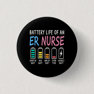 Macaron Rond 2,50 Cm Batterie d'un graphique d'humour d'infirmière de s