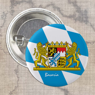 Macaron Rond 2,50 Cm Bavière bouton, Bavière patriotique Drapeau mode