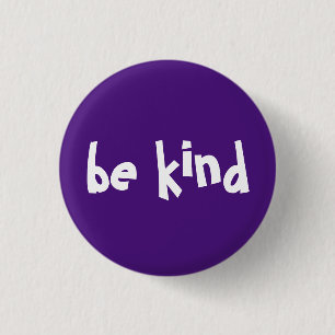 Macaron Rond 2,50 Cm Be Kind Typography Purple White