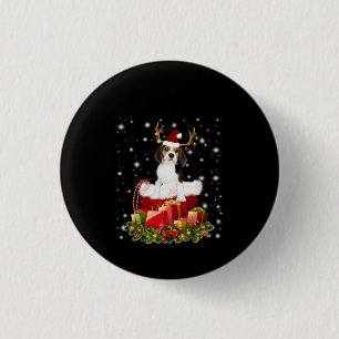 Macaron Rond 2,50 Cm Beagle Reindeer présent cadeau de Noël