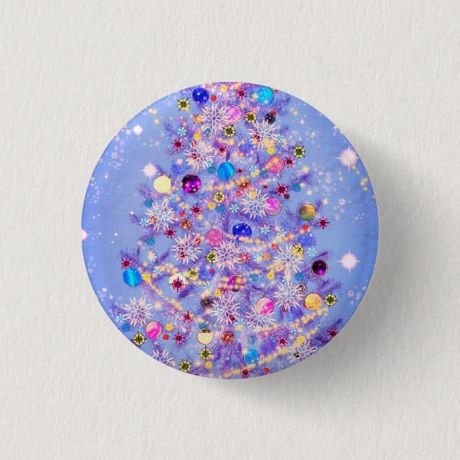 Macaron Rond 2,50 Cm Beau bouton de Noël (Devant)