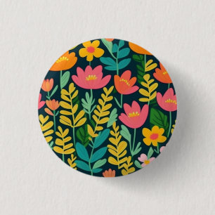 Macaron Rond 2,50 Cm Beau champ fleuri coloré