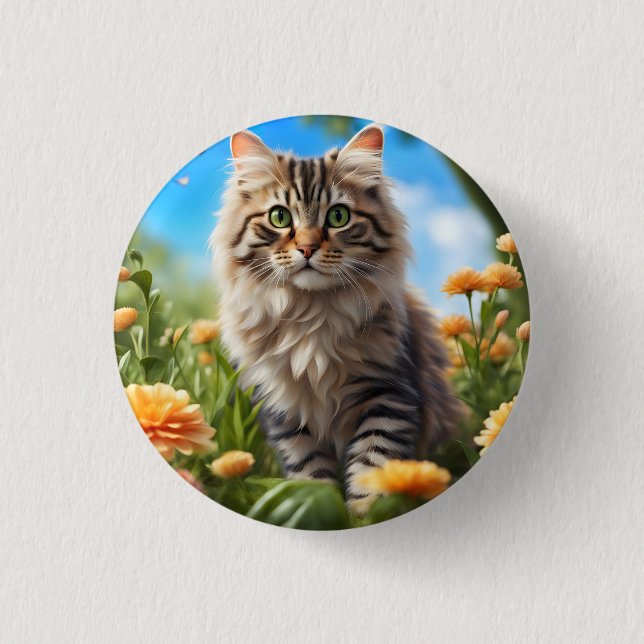 Macaron Rond 2,50 Cm Beau chats beau jardin (Devant)