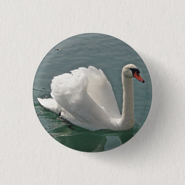 Macaron Rond 2,50 Cm Beau cygne blanc (Devant)