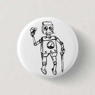 Macaron Rond 2,50 Cm Beau Robot, le brave gentleman sur un