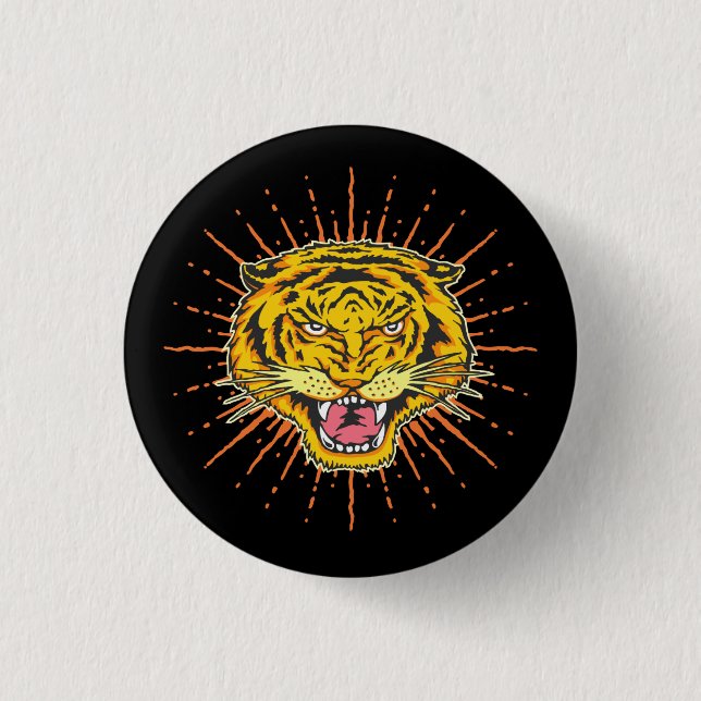 Macaron Rond 2,50 Cm Beau tigre (Devant)