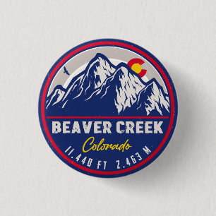 Macaron Rond 2,50 Cm Beaver Creek Colorado Retro Sunset Souvenirs