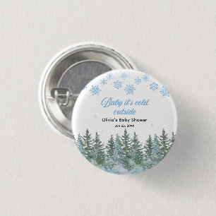 Macaron Rond 2,50 Cm Bébé d'hiver Il fait froid dehors Baby Shower