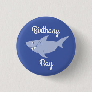 Macaron Rond 2,50 Cm Bébé Requin 1er Anniversaire Bouton Épingle