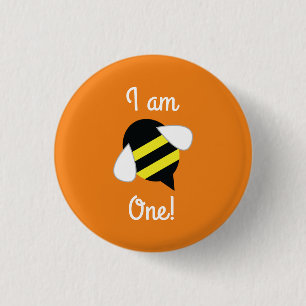 Macaron Rond 2,50 Cm Bee Day Cute Kid's Birthday