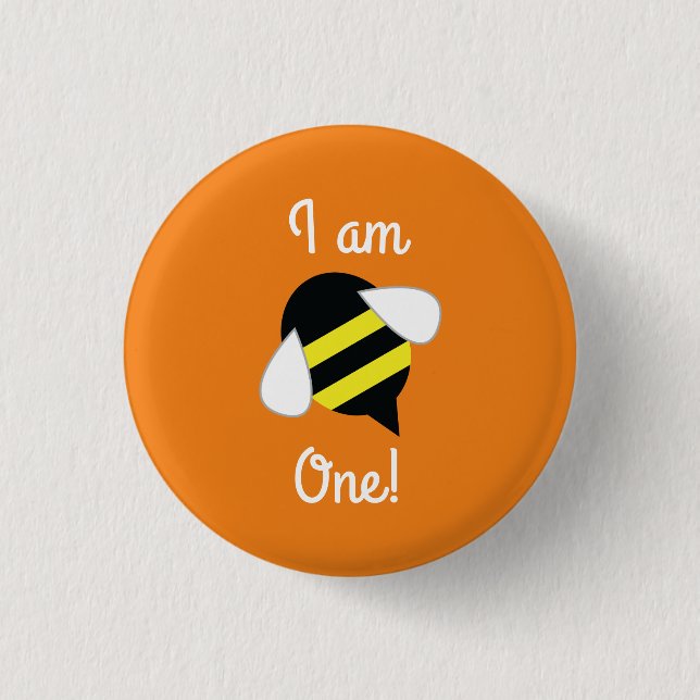 Macaron Rond 2,50 Cm Bee Day Cute Kid's Birthday (Devant)