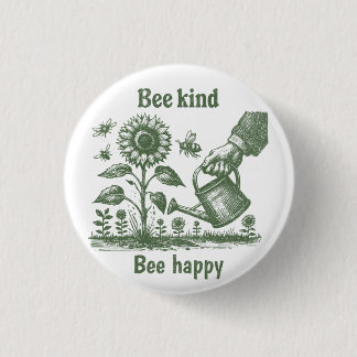 Macaron Rond 2,50 Cm  Bee Happy  Sunflower Gardening for Urban gardener