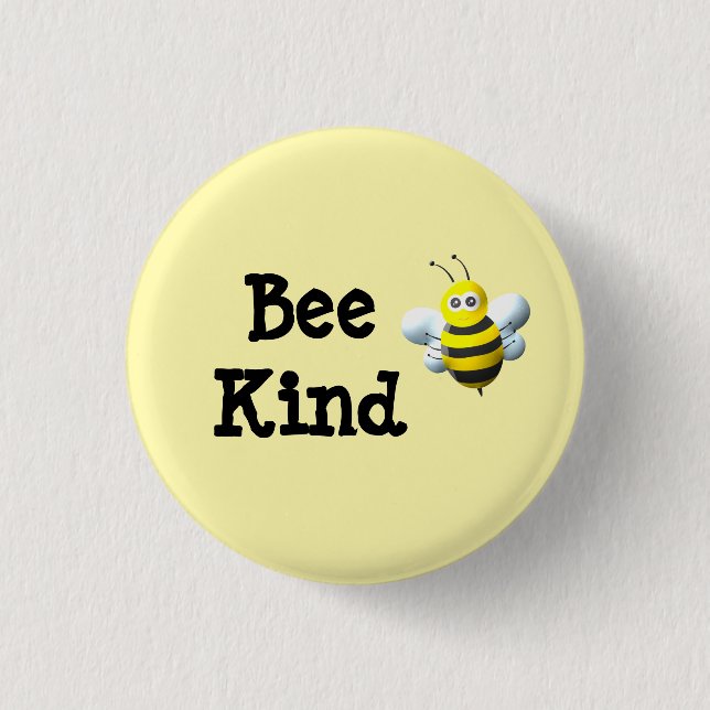 Macaron Rond 2,50 Cm Bee Kind Bumblebee (Devant)