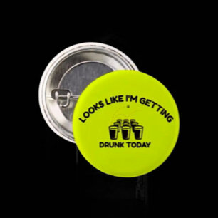 Macaron Rond 2,50 Cm Beer Pong Life   Bouton "Se saouler aujourd'hui"