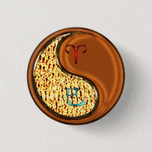 Macaron Rond 2,50 Cm Béliers et serpent à bois