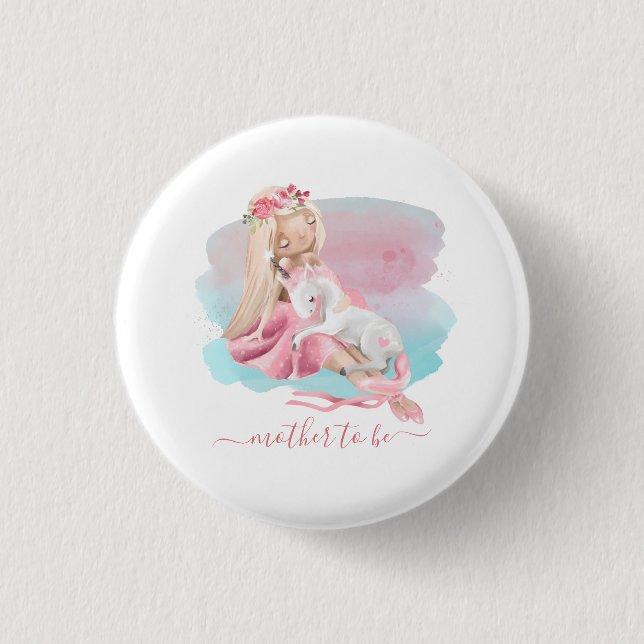 Macaron Rond 2,50 Cm Belle Ballerina Mère à être rond bouton (Devant)