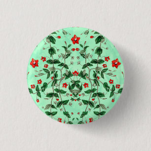 Macaron Rond 2,50 Cm Belle Flore rouge, Pimpernel écarlate