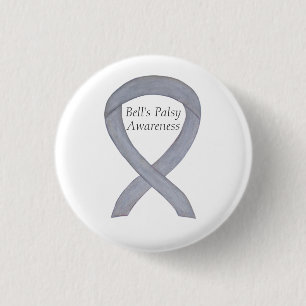 Macaron Rond 2,50 Cm Bell's Palsy Silver Awareness Ribbon Custom Pin
