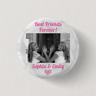 Macaron Rond 2,50 Cm Best Friends Besties BFF Ajouter des noms de photo