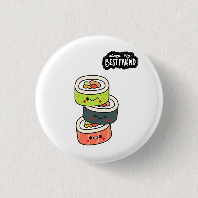 Macaron Rond 2,50 Cm Best Friends Sushi (Devant)