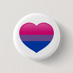 Macaron Rond 2,50 Cm Bi Bisexual Drapeau Amour Coeur