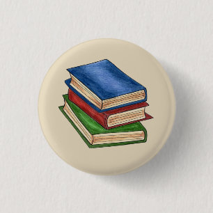 Macaron Rond 2,50 Cm Bibliothèque Pile de livre enseignant Bibliothécai