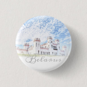 Macaron Rond 2,50 Cm Biélorussie Kosava Palace Architecture Bouton Pin