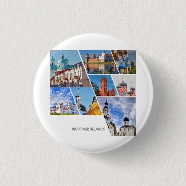 Macaron Rond 2,50 Cm Biélorussie Mir Castle Architecture Button Pin (Devant)